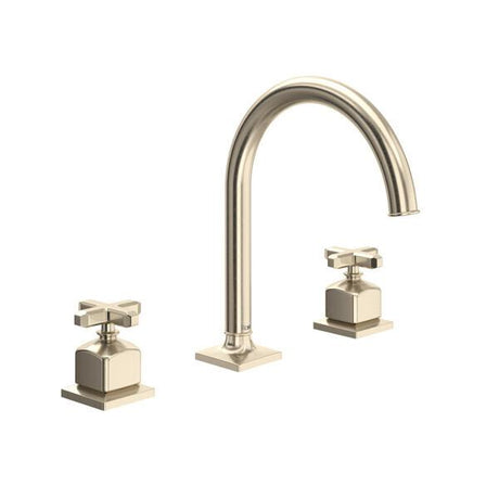 Apothecary™ Widespread Lavatory Faucet With C-Spout Satin Nickel PoshHaus
