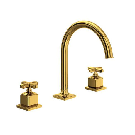 Apothecary™ Widespread Lavatory Faucet With C-Spout Unlacquered Brass PoshHaus
