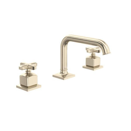 Apothecary™ Widespread Lavatory Faucet With U-Spout Satin Nickel PoshHaus
