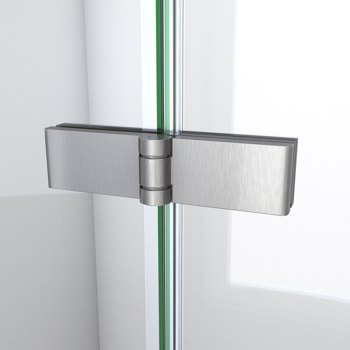 DreamLine Aqua-Q Fold 32 in. D x 32 in. W x 76 3/4 in. H Frameless Bi-Fold Shower Door in Brushed Nickel with White Acrylic Kit