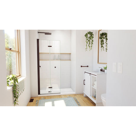 DreamLine Aqua-Q Fold 29 1/2 in. W x 72 in. H Frameless Bi-Fold Shower Door in Oil Rubbed Bronze