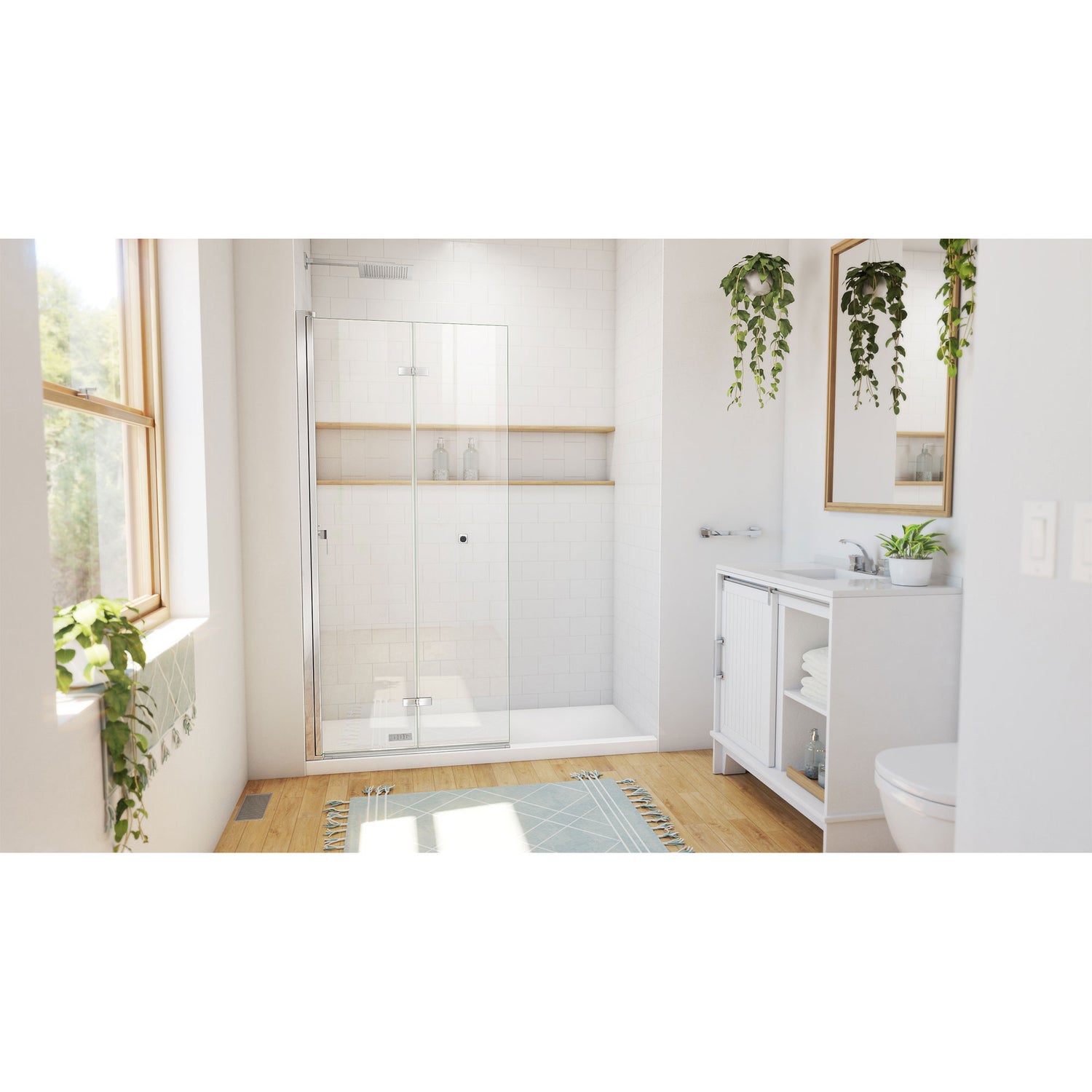 DreamLine Aqua-Q Fold 33 1/2 in. W x 72 in. H Frameless Bi-Fold Shower Door in Chrome