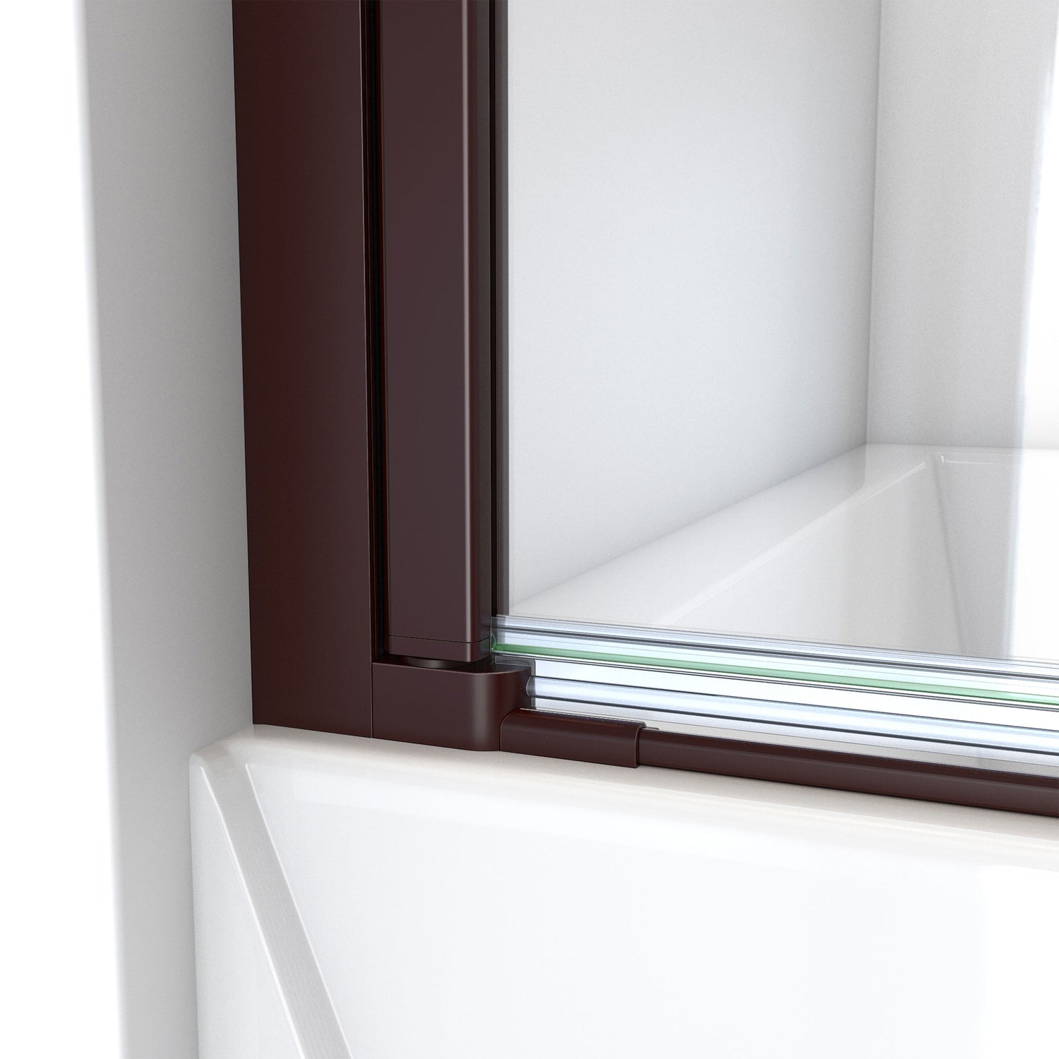 DreamLine Aqua-Q Swing 33 1/2 in. W x 72 in. H Frameless Shower Door in Oil Rubbed Bronze