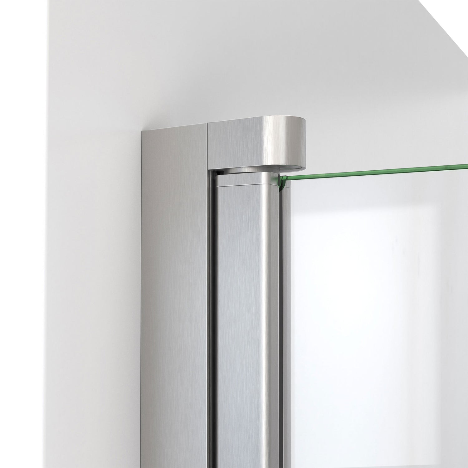 DreamLine Aqua-Q Swing 33 1/2 in. W x 72 in. H Frameless Shower Door in Brushed Nickel
