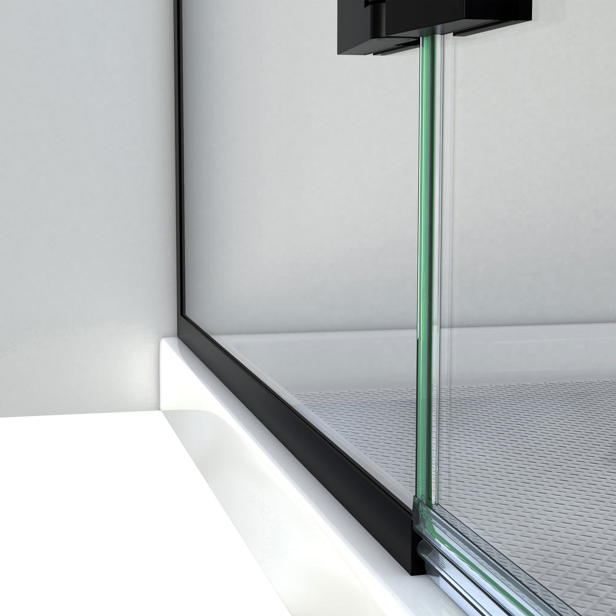 DreamLine Aqua Ultra 45 in. W x 72 in. H Frameless Hinged Shower Door in Satin Black