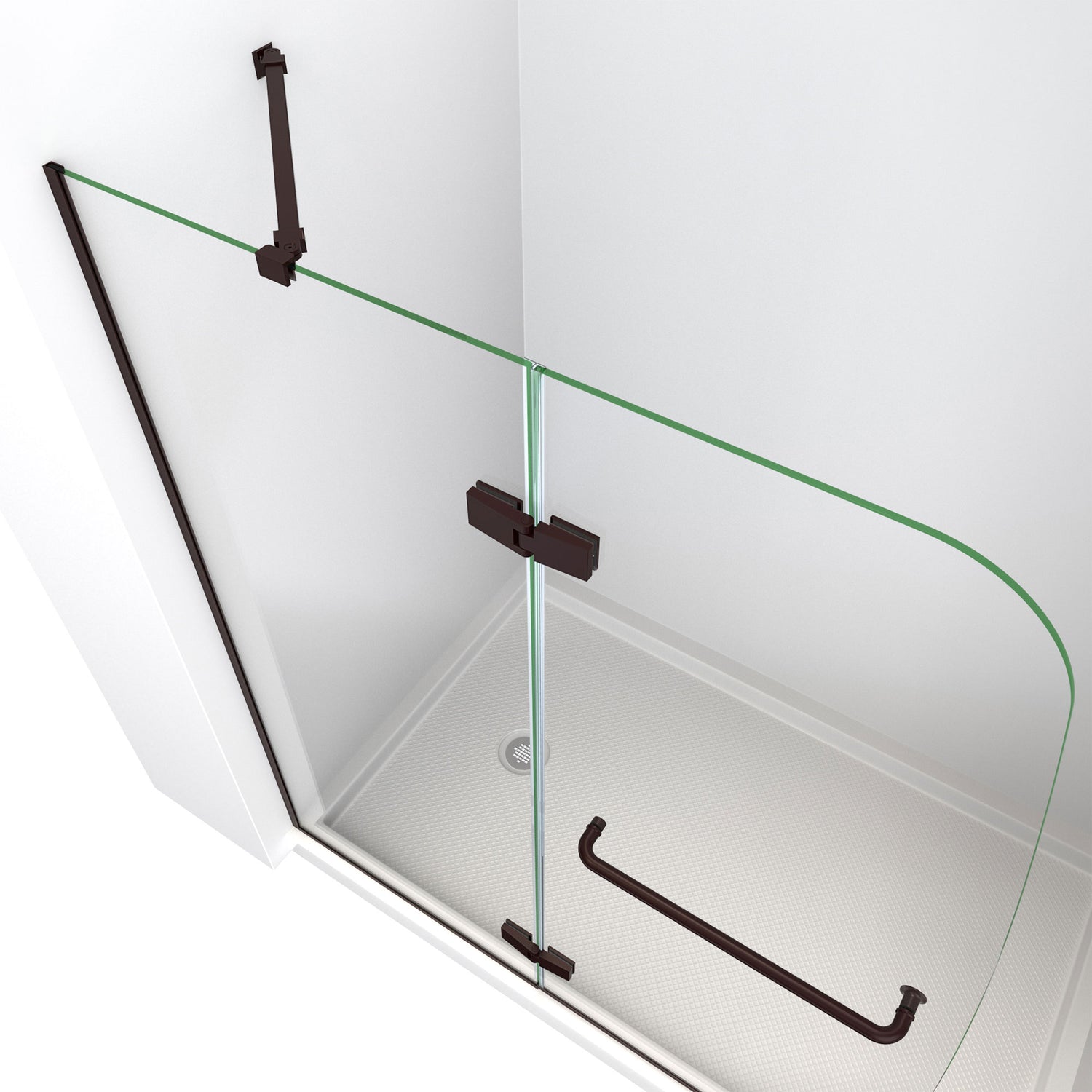 DreamLine Aqua Ultra 45 in. W x 72 in. H Frameless Hinged Shower Door in Oil Rubbed Bronze
