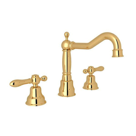 Arcana™ Widespread Lavatory Faucet With Column Spout Italian Brass PoshHaus
