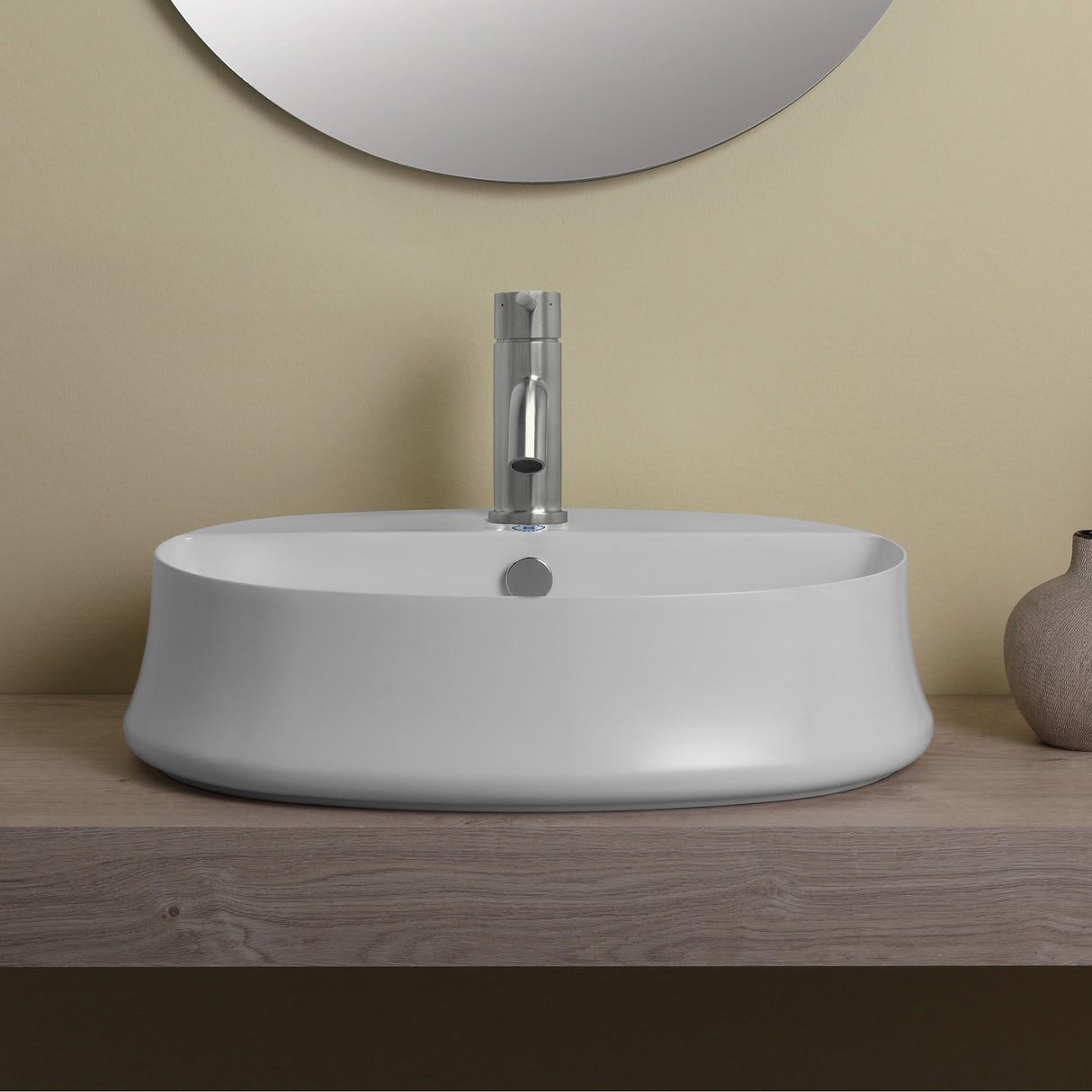 Britannia Oval Above Mount Basin with Single Faucet Hole Drill