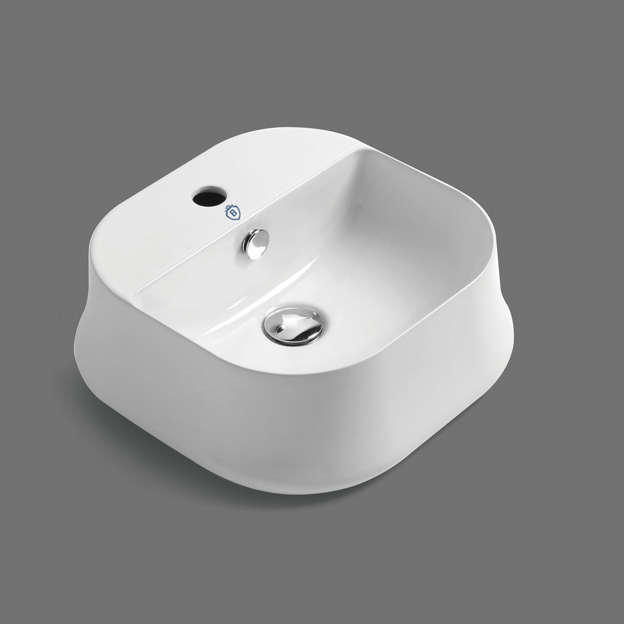 Britannia Square Above Mount Basin with Single Faucet Hole Drill