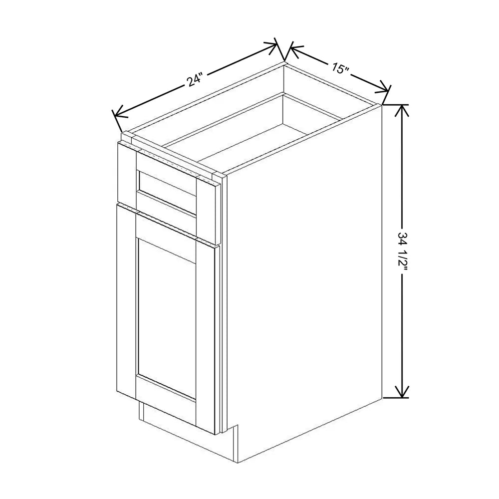 Sage 15" Base Cabinet with 1 Drawer and 1 Door - J&K Cabinetry