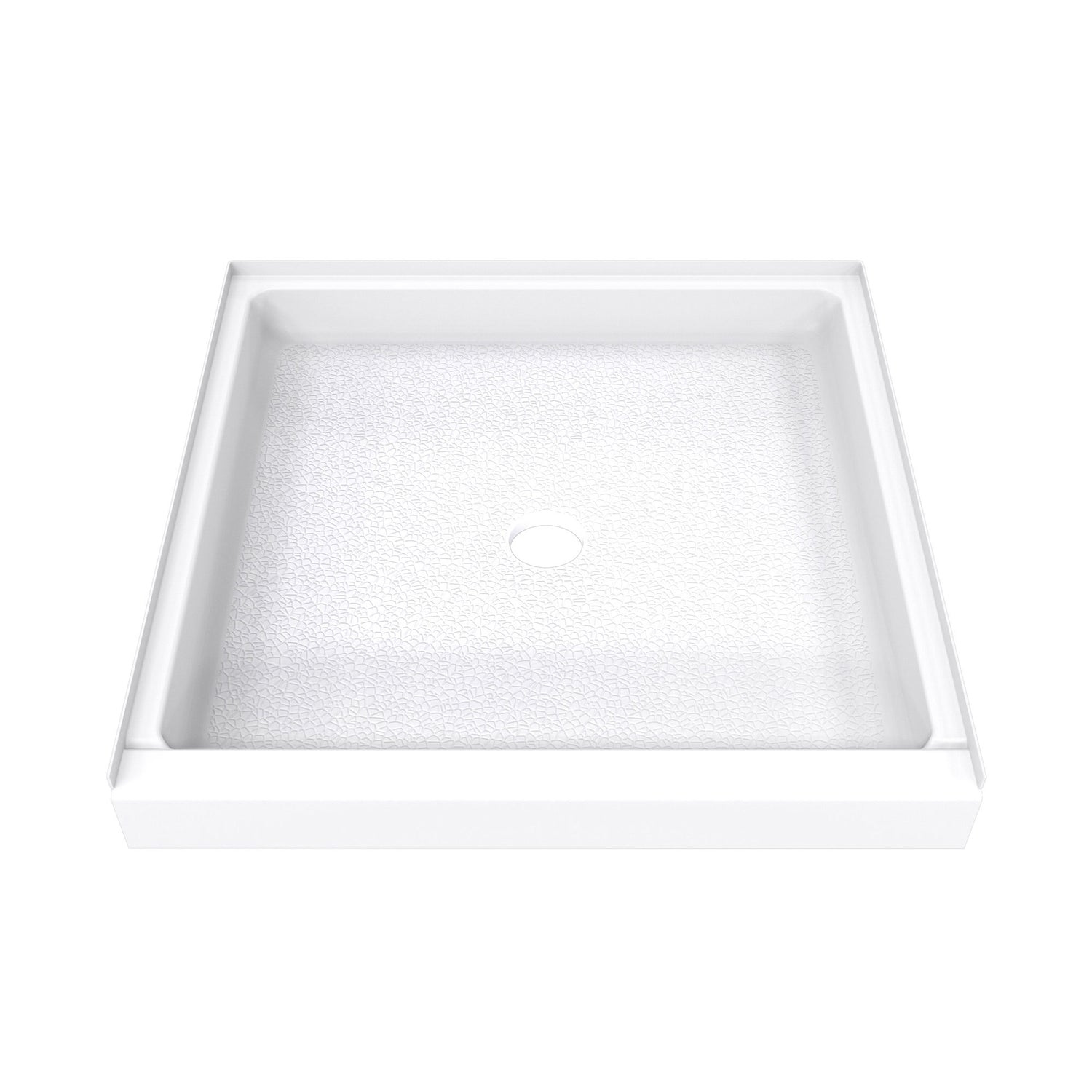 DreamLine DreamStone 42 in. D x 42 in. W x 5 1/2 in. H Center Drain Single Threshold Shower Base in White