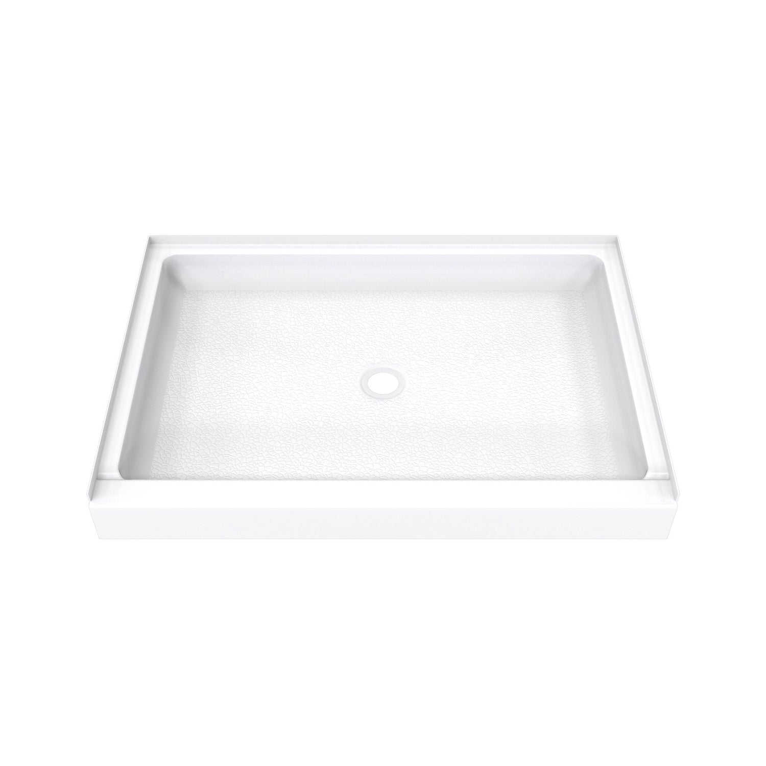DreamLine DreamStone 34 in. D x 48 in. W x 5 1/2 in. H Center Drain Single Threshold Shower Base in White
