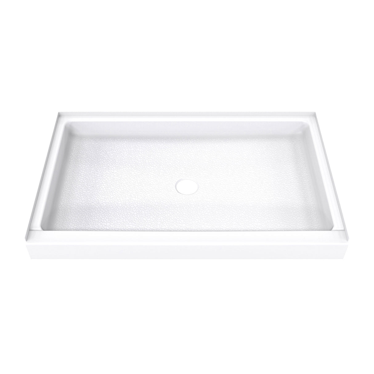 DreamLine DreamStone 34 in. D x 54 in. W x 5 1/2 in. H Center Drain Single Threshold Shower Base in White