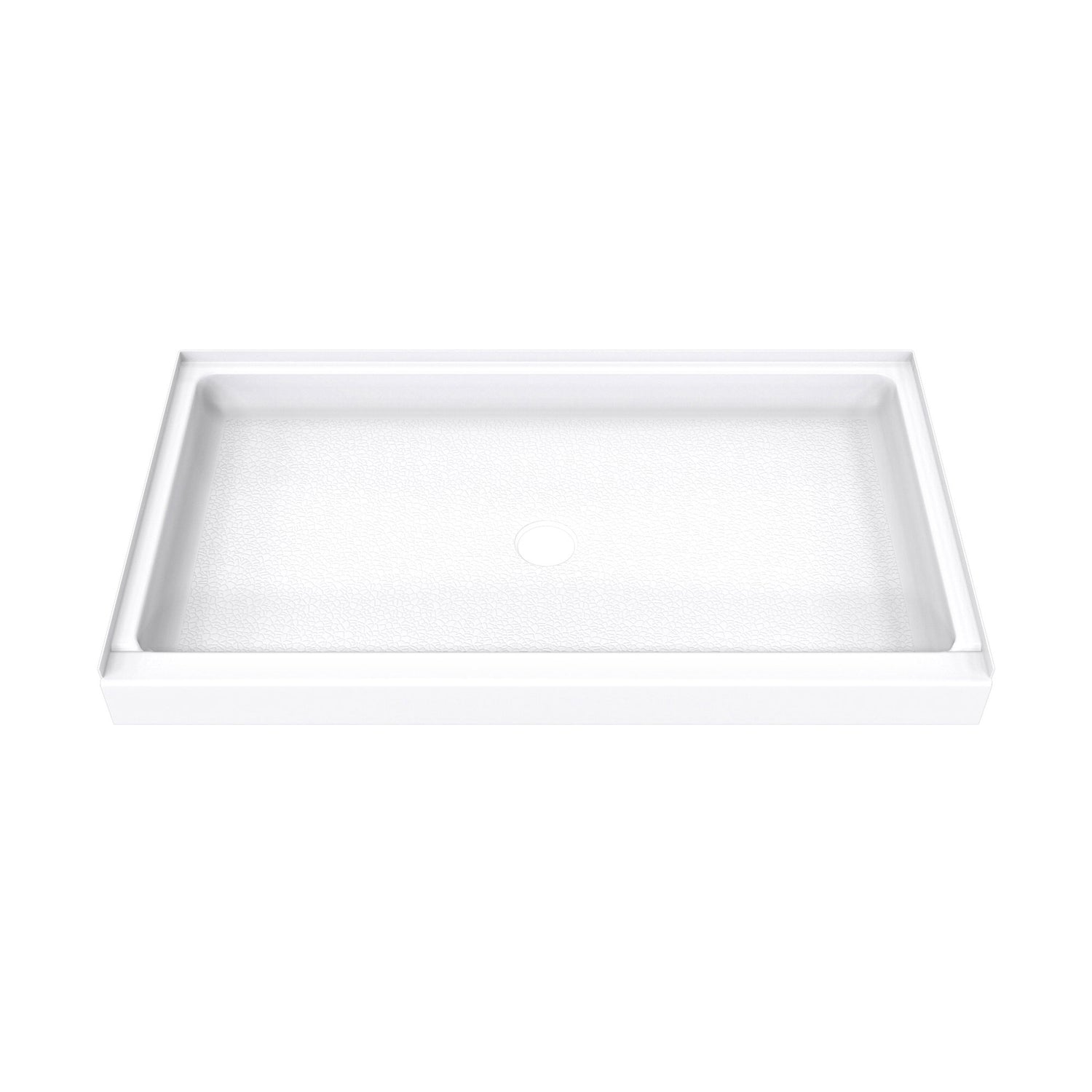 DreamLine DreamStone 34 in. D x 60 in. W x 5 1/2 in. H Center Drain Single Threshold Shower Base in White