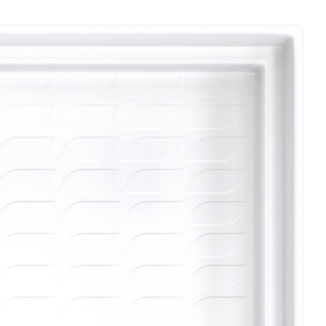 DreamLine DreamStone 33 in. D x 62 in. W x 3 1/2 in. H Front Drain Single Threshold Shower Base in White