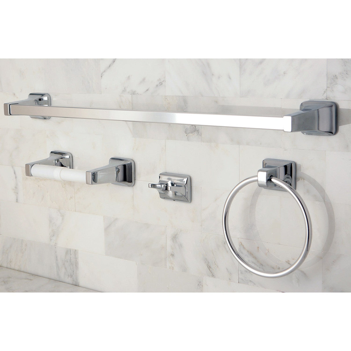 Americana BA0104C 4-Piece Bathroom Hardware Set, Polished Chrome