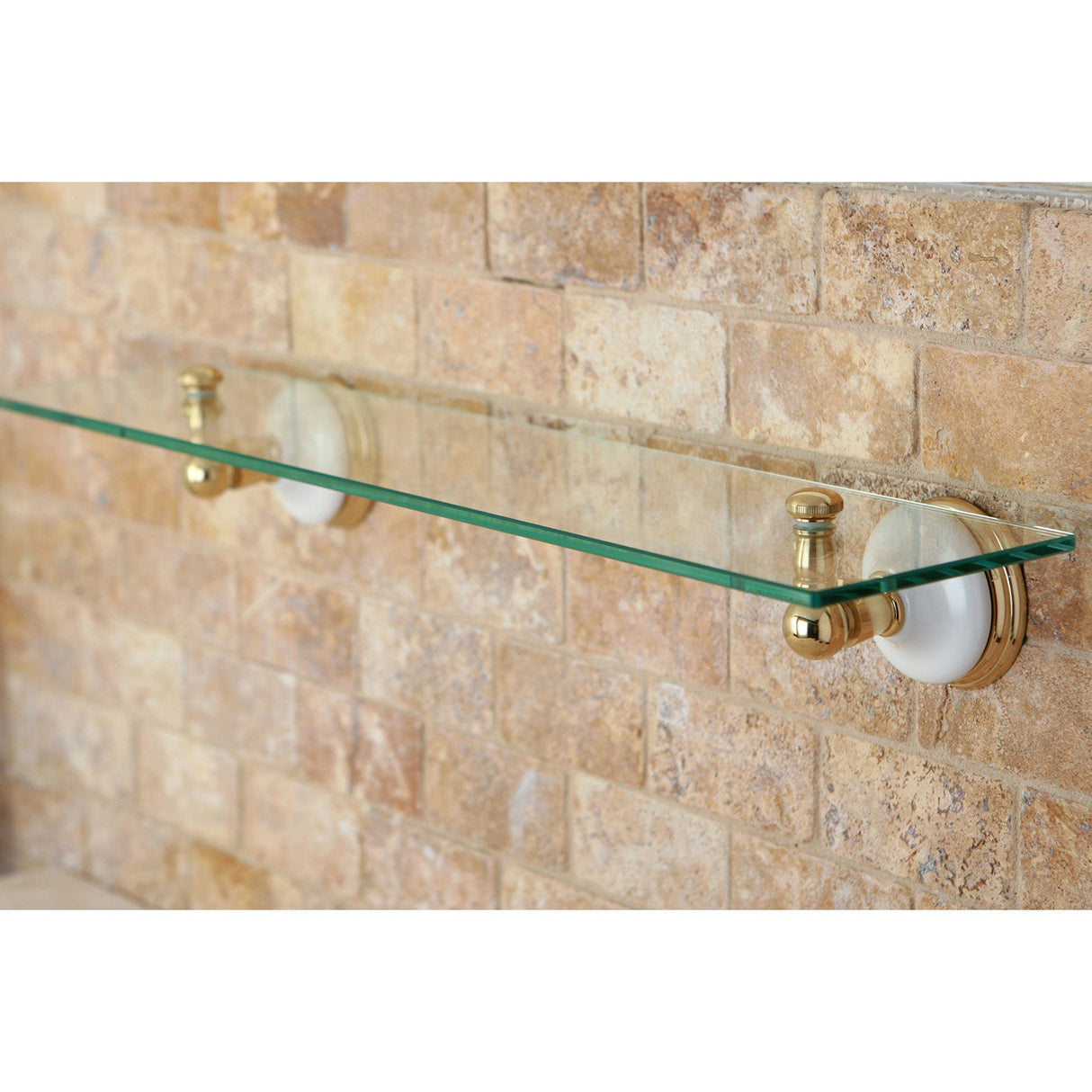 Victorian BA1119PB Glass Shelf, Polished Brass