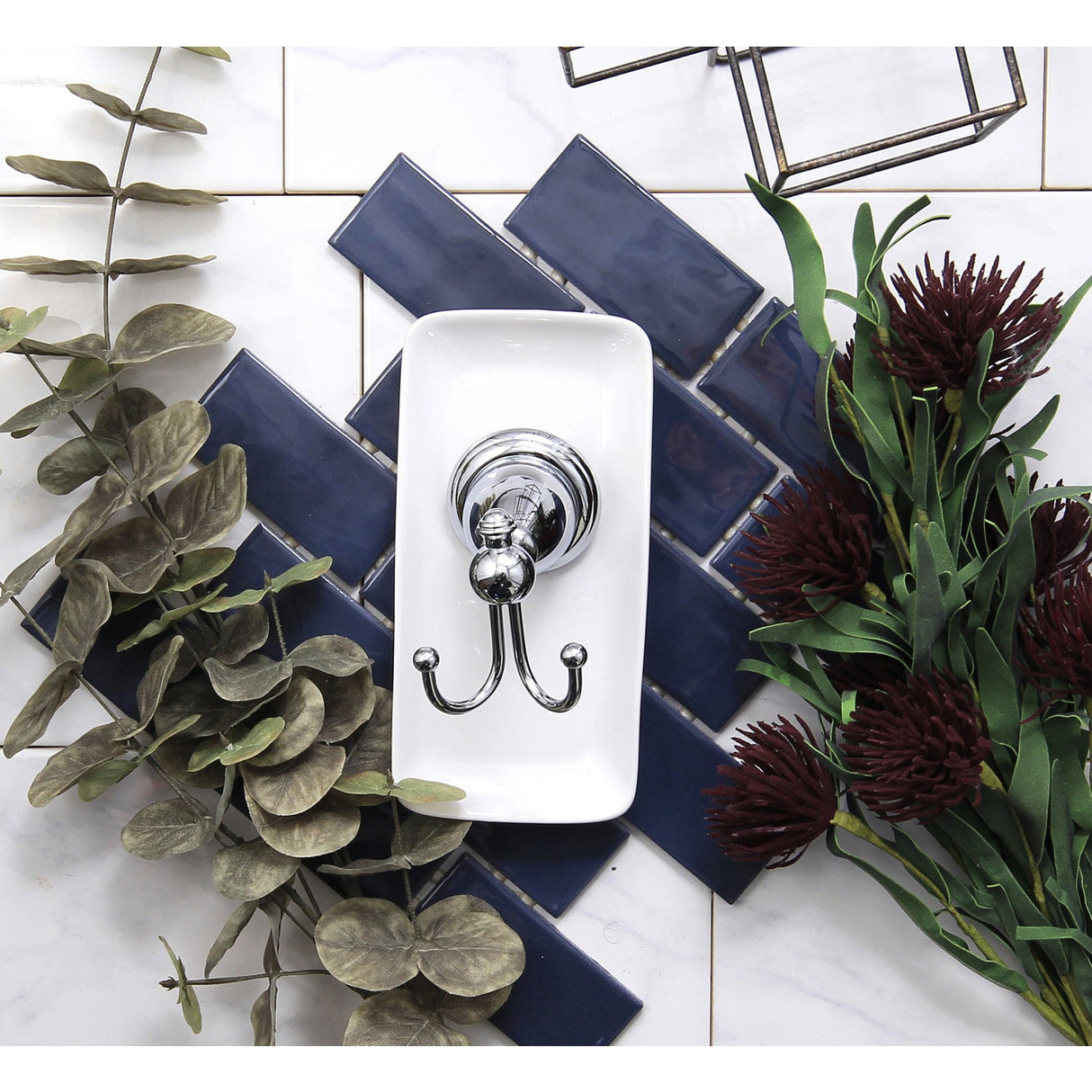 English Vintage BA7977C Robe Hook, Polished Chrome