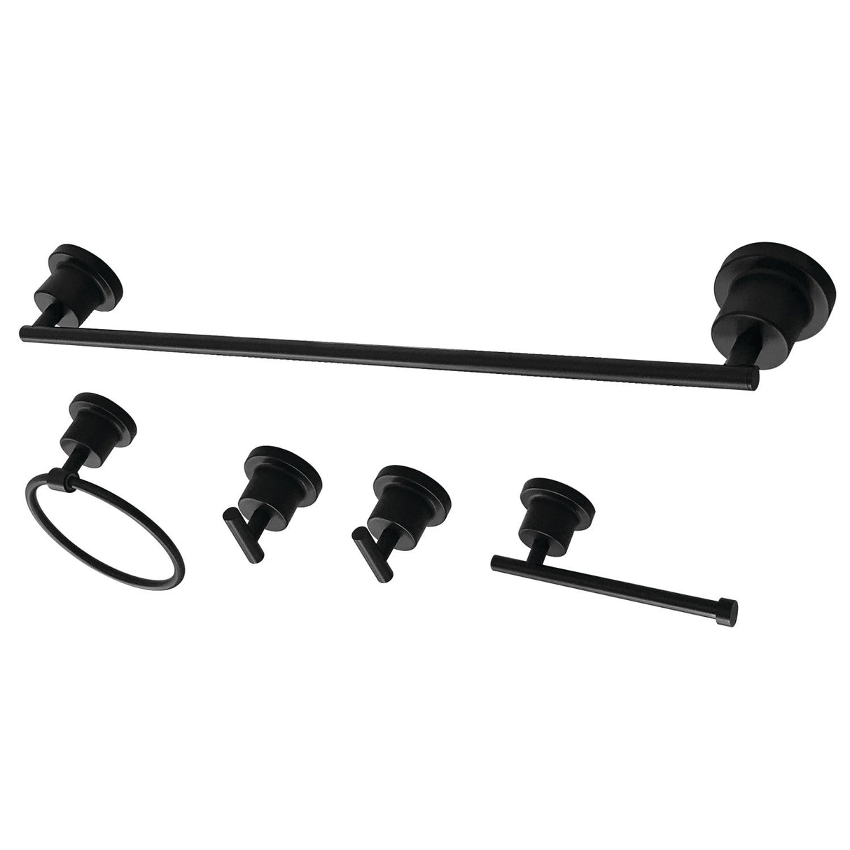 Concord BAH82134478MB 5-Piece Bathroom Hardware Set, Matte Black