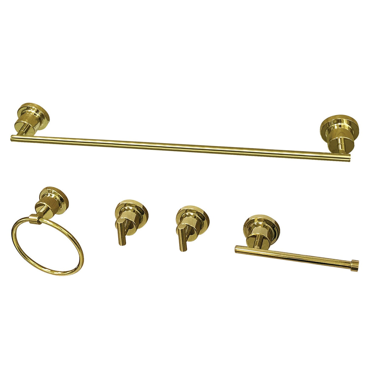 Concord BAH82134478PB 5-Piece Bathroom Hardware Set, Polished Brass