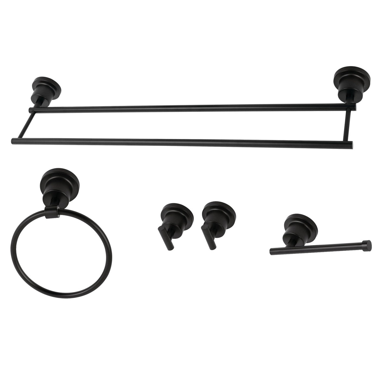 Concord BAH8213478MB 5-Piece Bathroom Hardware Set, Matte Black