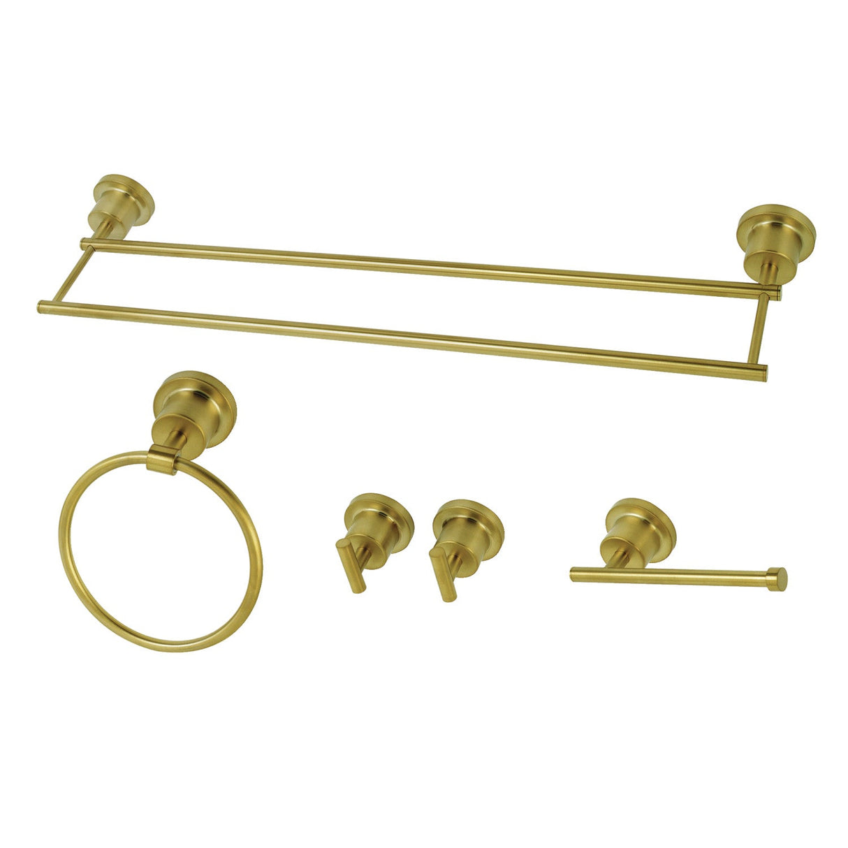 Concord BAH8213478SB 5-Piece Bathroom Hardware Set, Brushed Brass