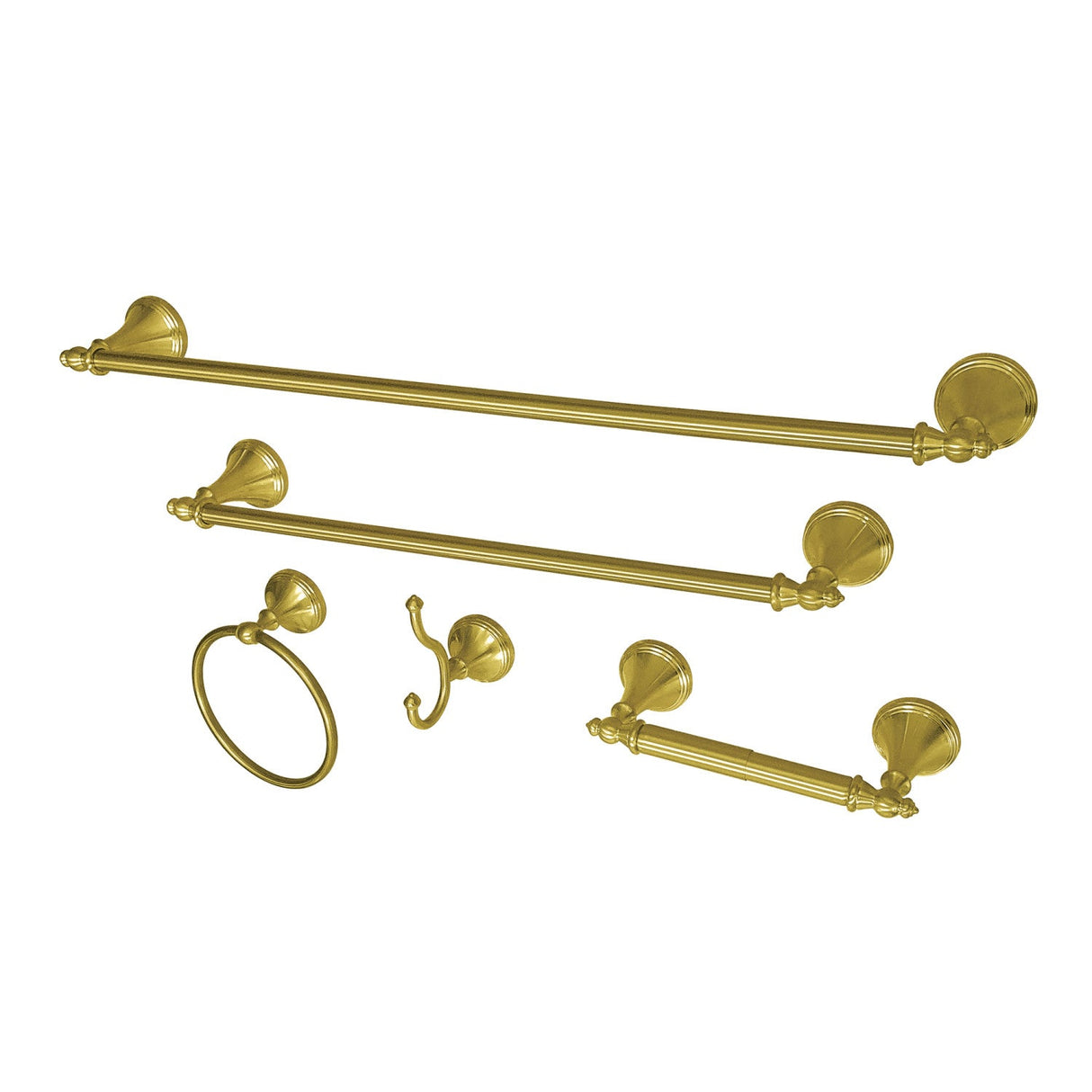 Naples BAHK1612478BB 5-Piece Bathroom Hardware Set, Brushed Brass