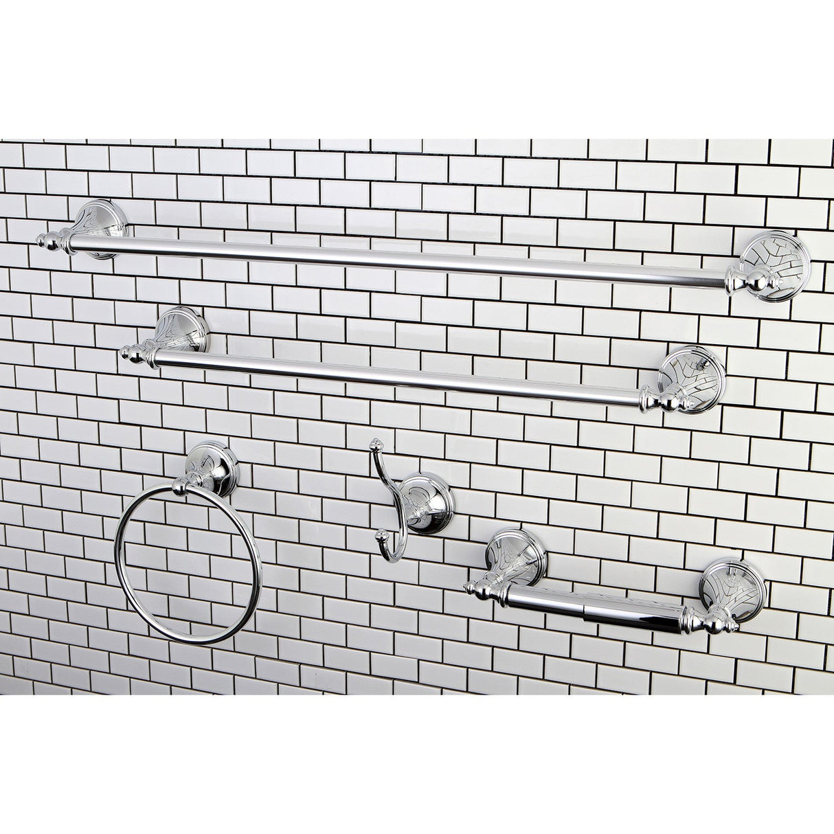 Naples BAHK1612478C 5-Piece Bathroom Hardware Set, Polished Chrome