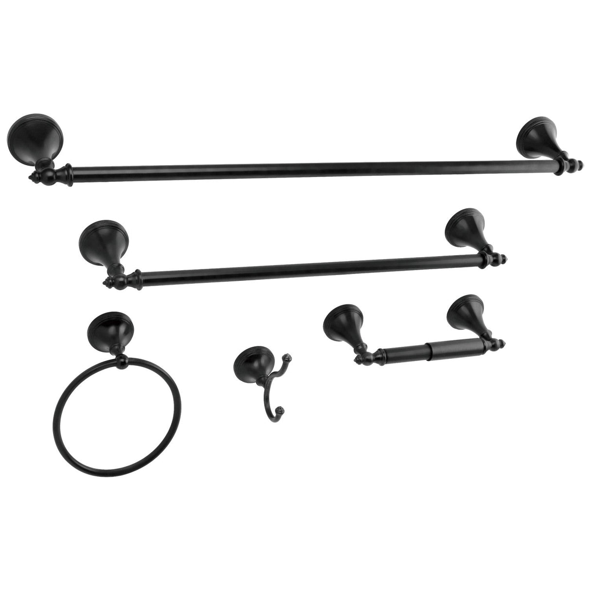 Naples BAHK1612478K 5-Piece Bathroom Hardware Set, Matte Black