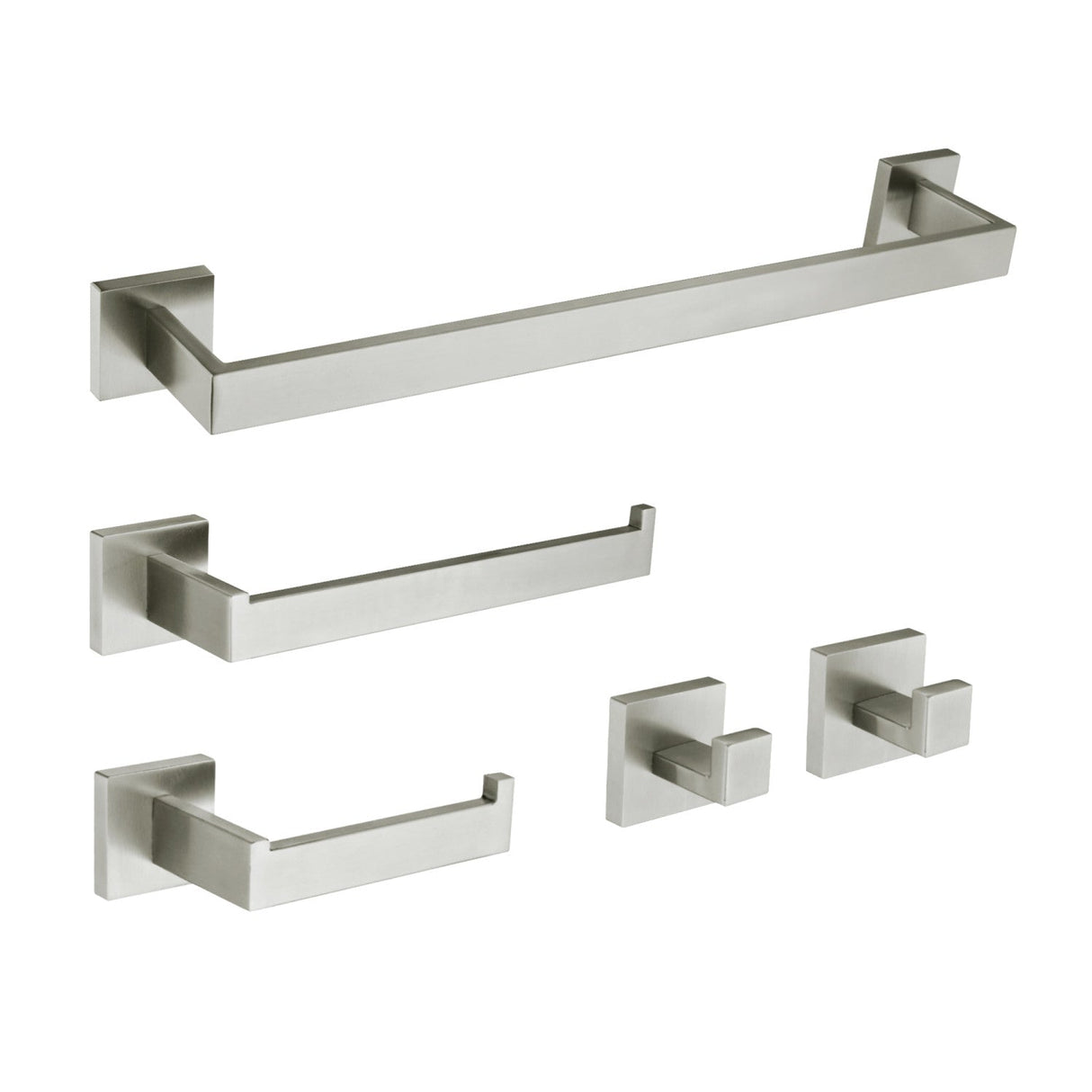 Lasdun BAHK6024778BN 5-Piece Bathroom Hardware Set, Brushed Nickel