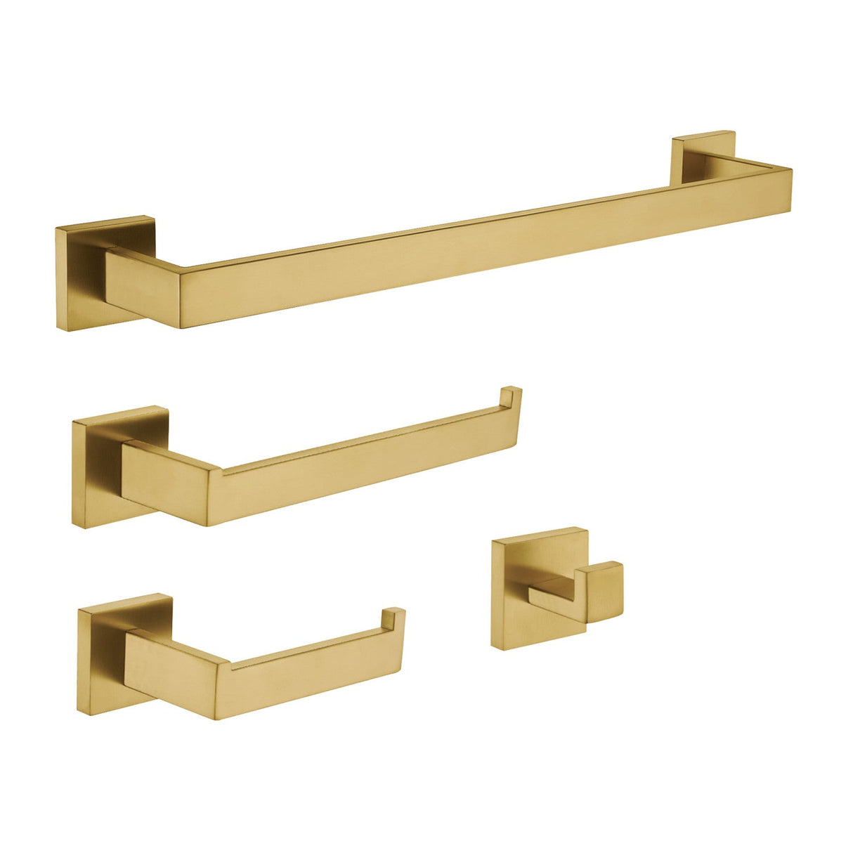 Lasdun BAHK602478BB 4-Piece Bathroom Hardware Set, Brushed Brass