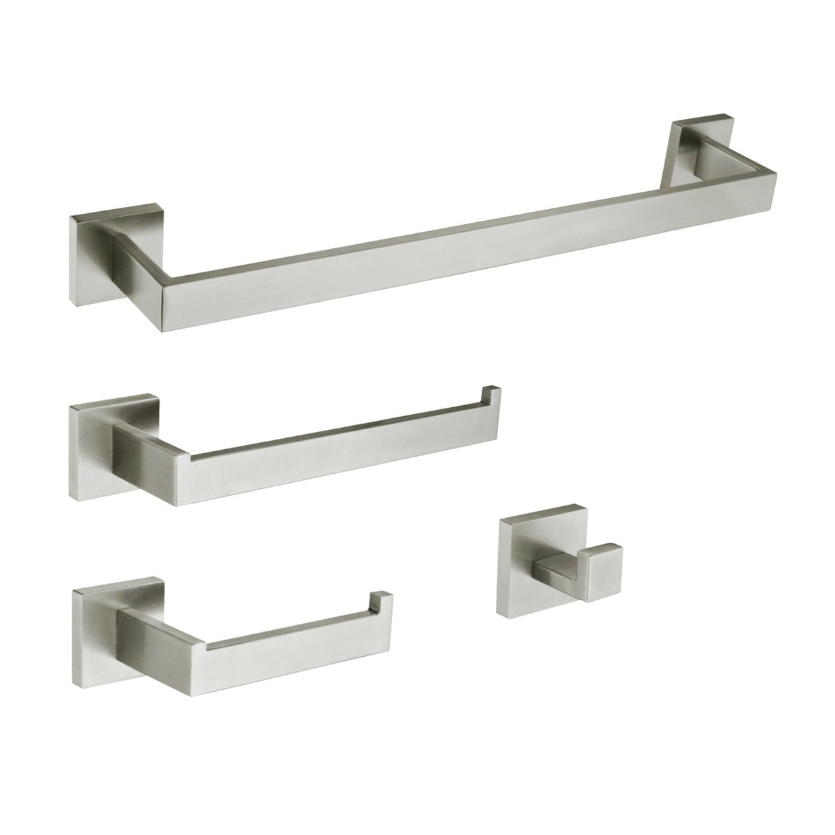 Lasdun BAHK602478BN 4-Piece Bathroom Hardware Set, Brushed Nickel