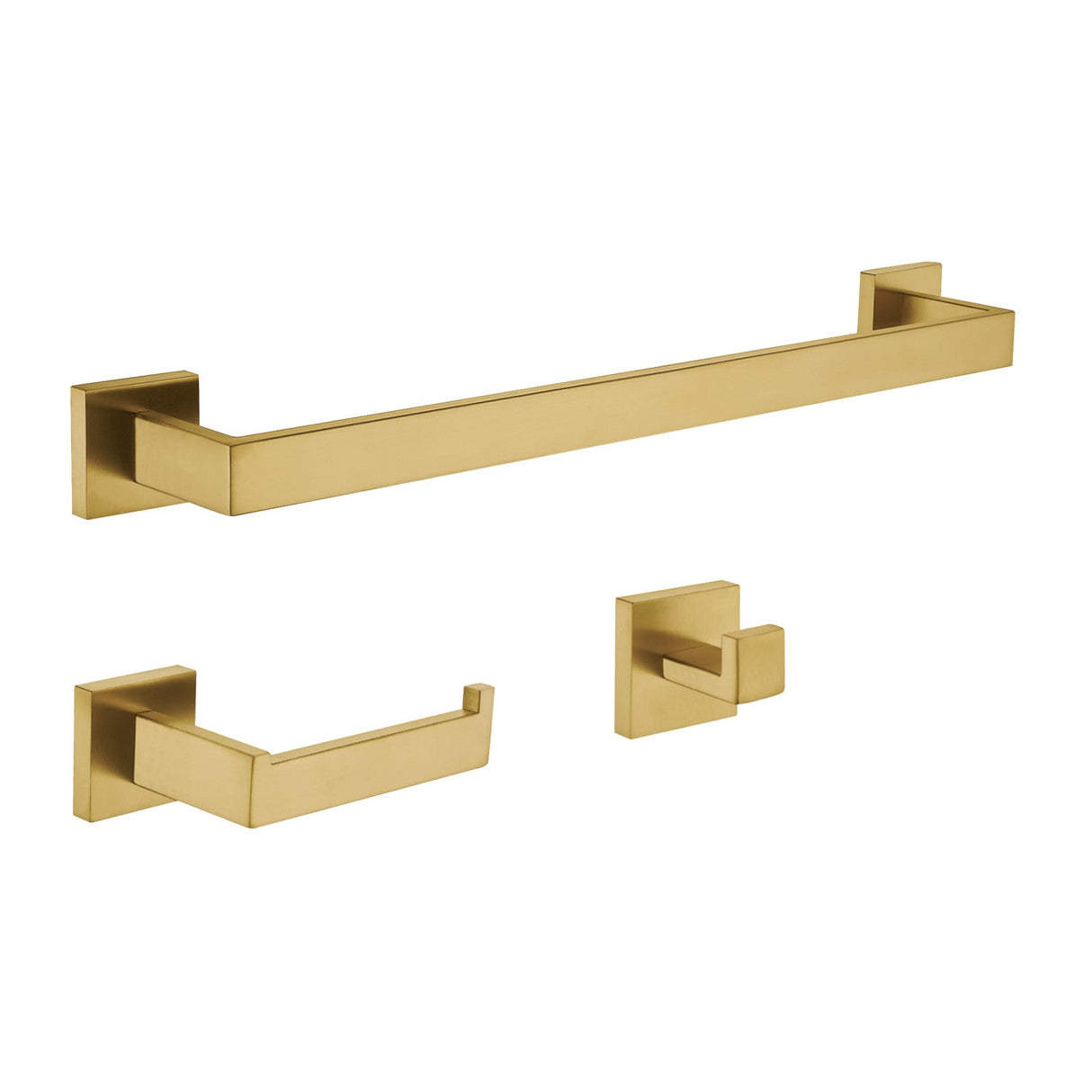 Lasdun BAHK60278BB 3-Piece Bathroom Hardware Set, Brushed Brass