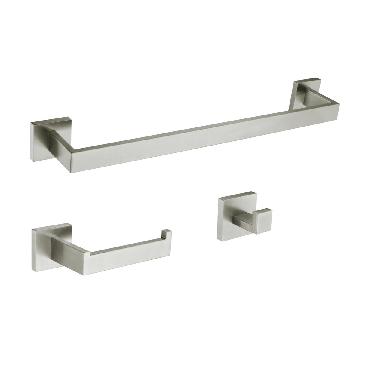 Lasdun BAHK60278BN 3-Piece Bathroom Hardware Set, Brushed Nickel