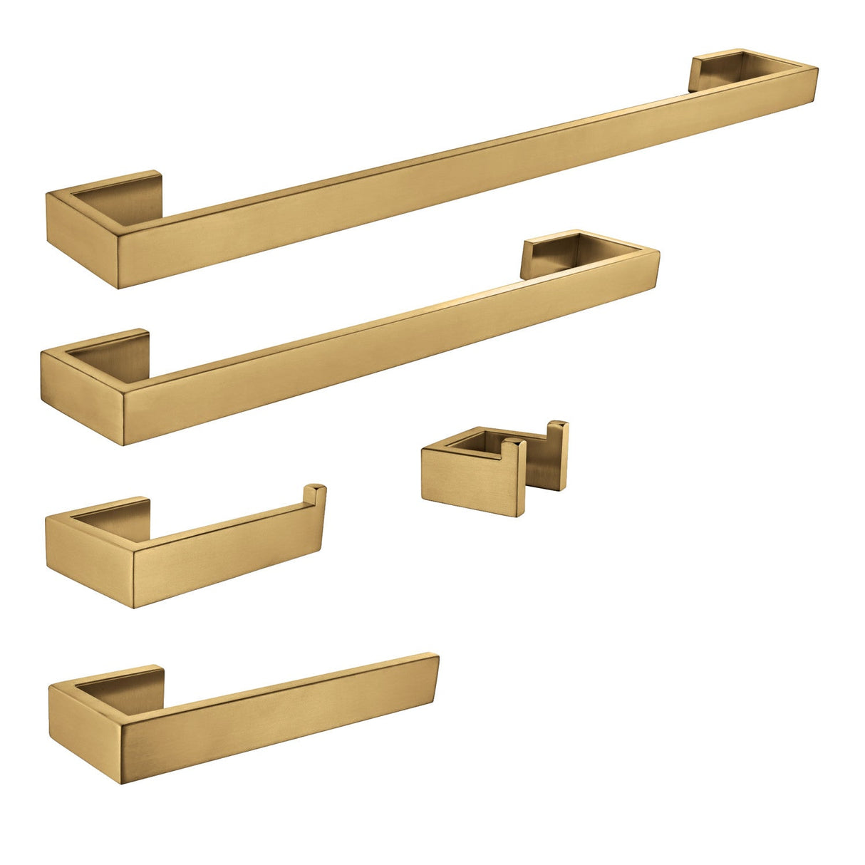 Lasdun BAHK6412478BB 5-Piece Bathroom Hardware Set, Brushed Brass