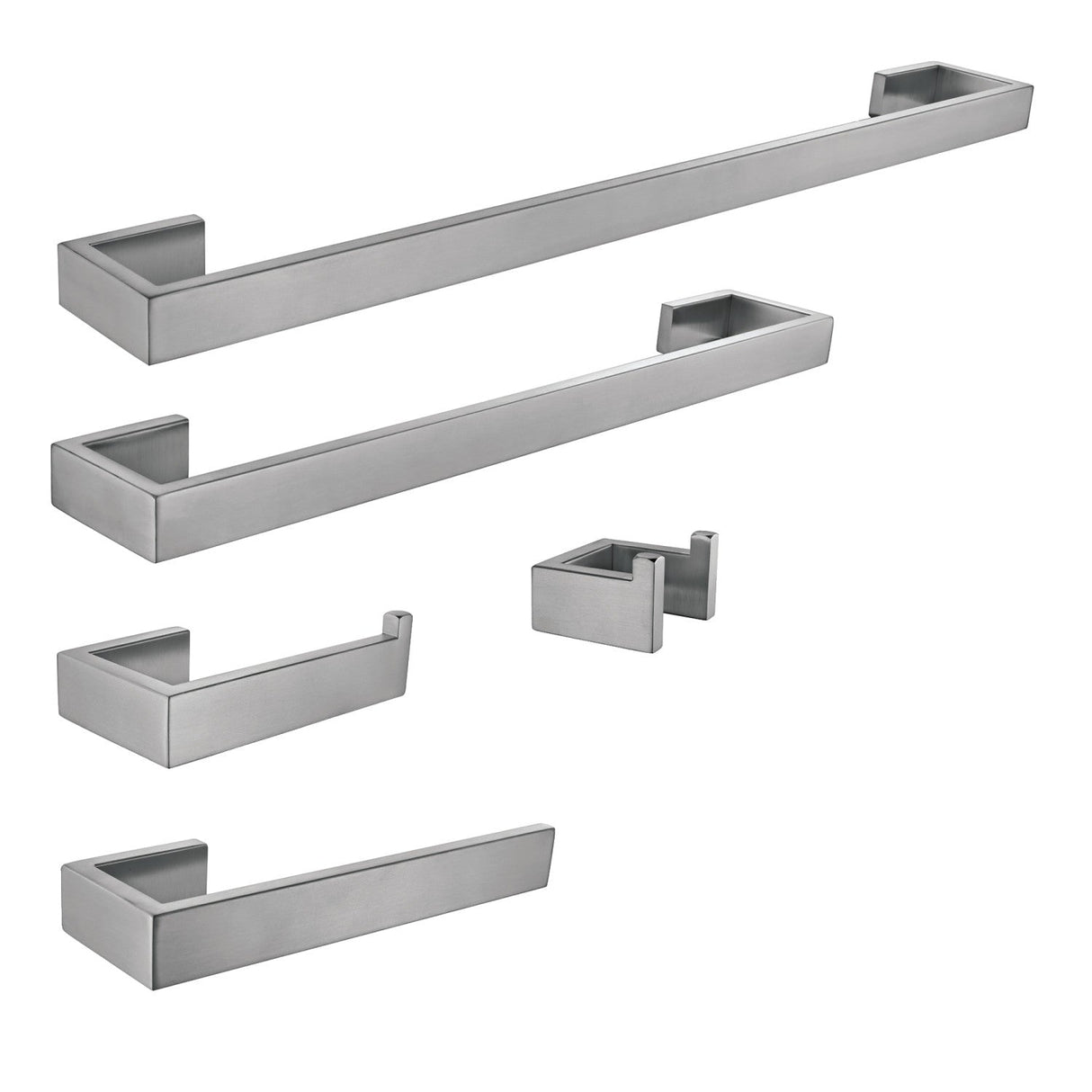 Lasdun BAHK6412478BN 5-Piece Bathroom Hardware Set, Brushed Nickel