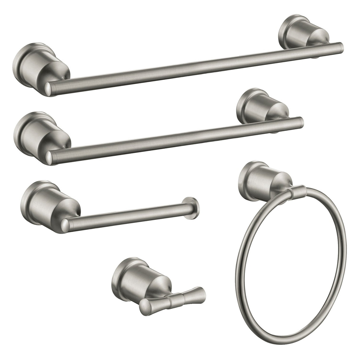 Mathsson BAHK9112478SN 5-Piece Bathroom Hardware Set, Brushed Nickel