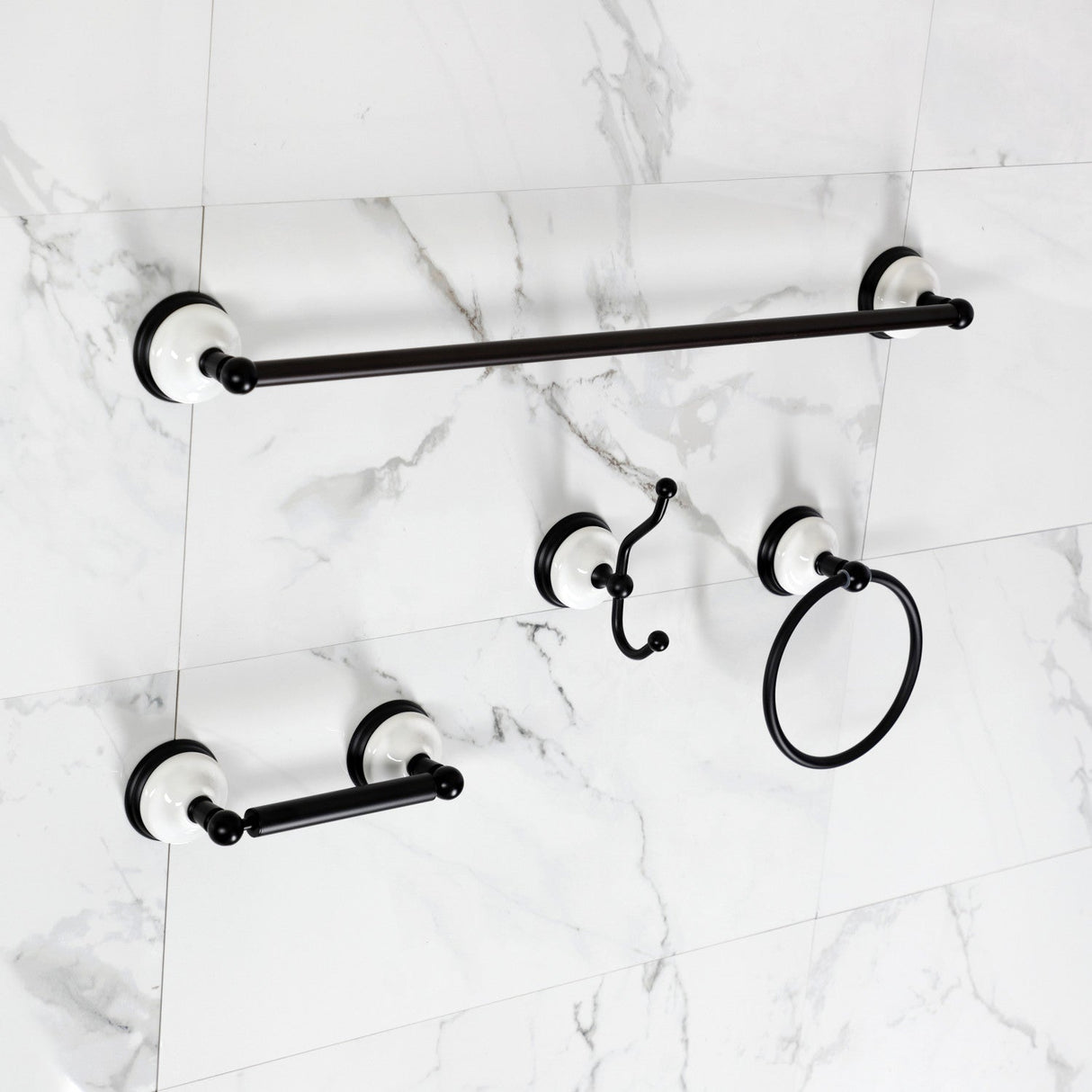 Victorian BAK1111478MB 4-Piece Bathroom Hardware Set, Matte Black