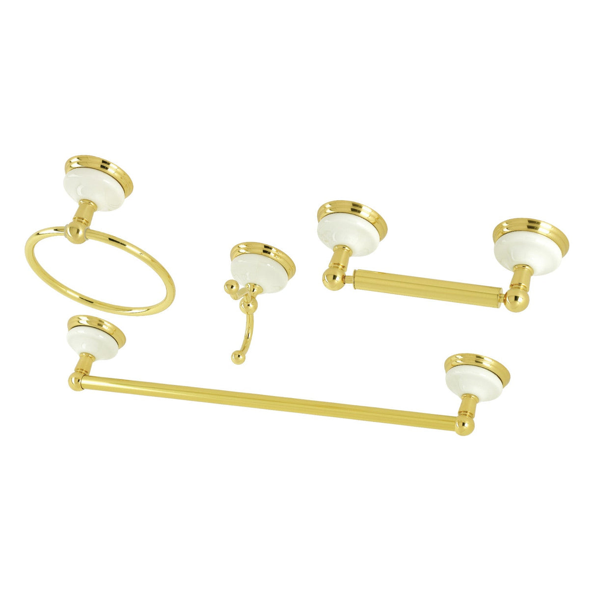 Victorian BAK1112478PB 4-Piece Bathroom Hardware Set, Polished Brass