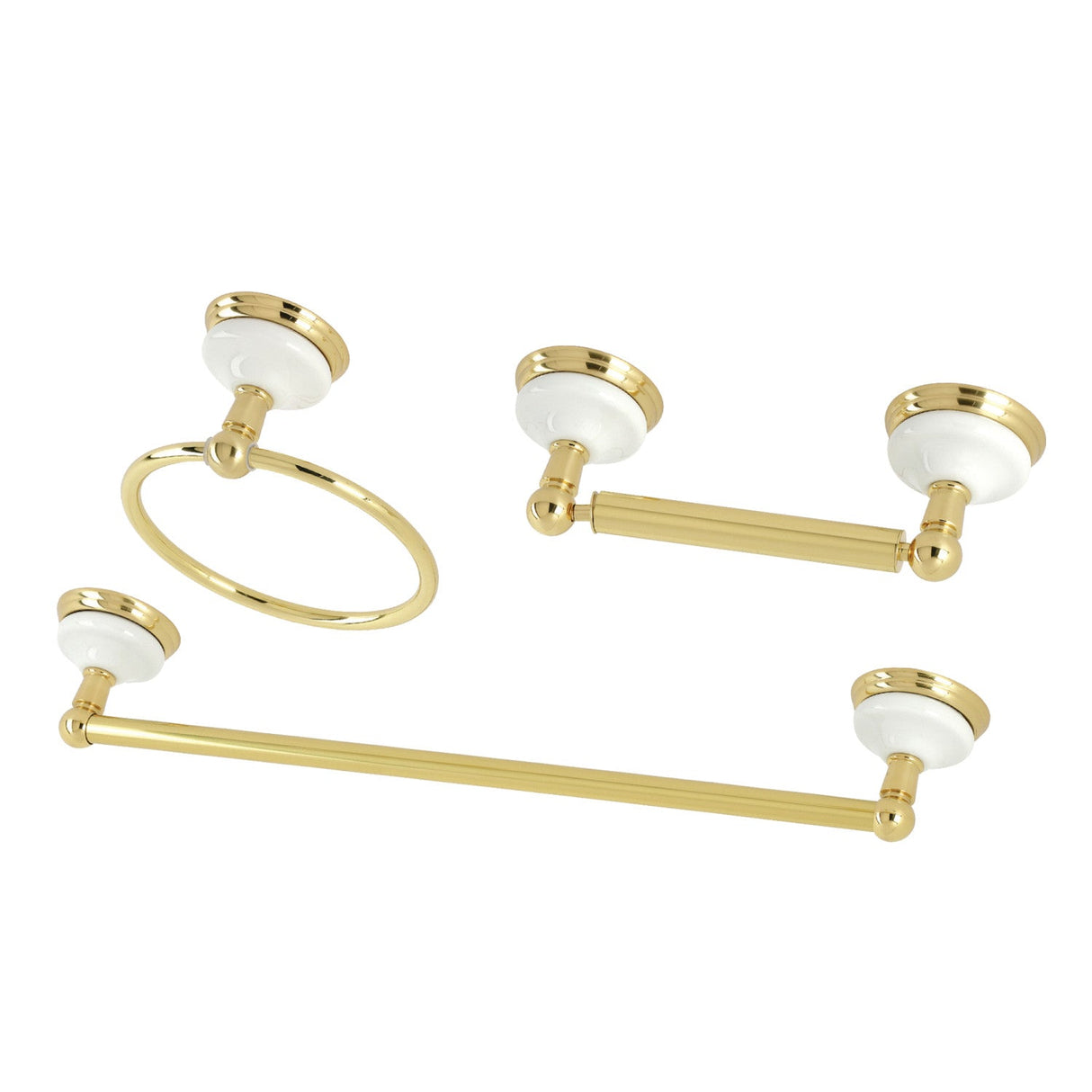 Victorian BAK111248PB 3-Piece Bathroom Hardware Set, Polished Brass