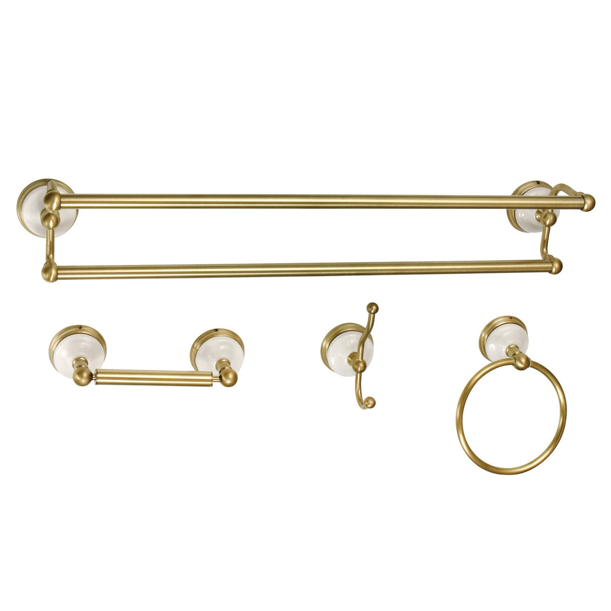 Victorian BAK1113478BB 4-Piece Bathroom Hardware Set, Brushed Brass