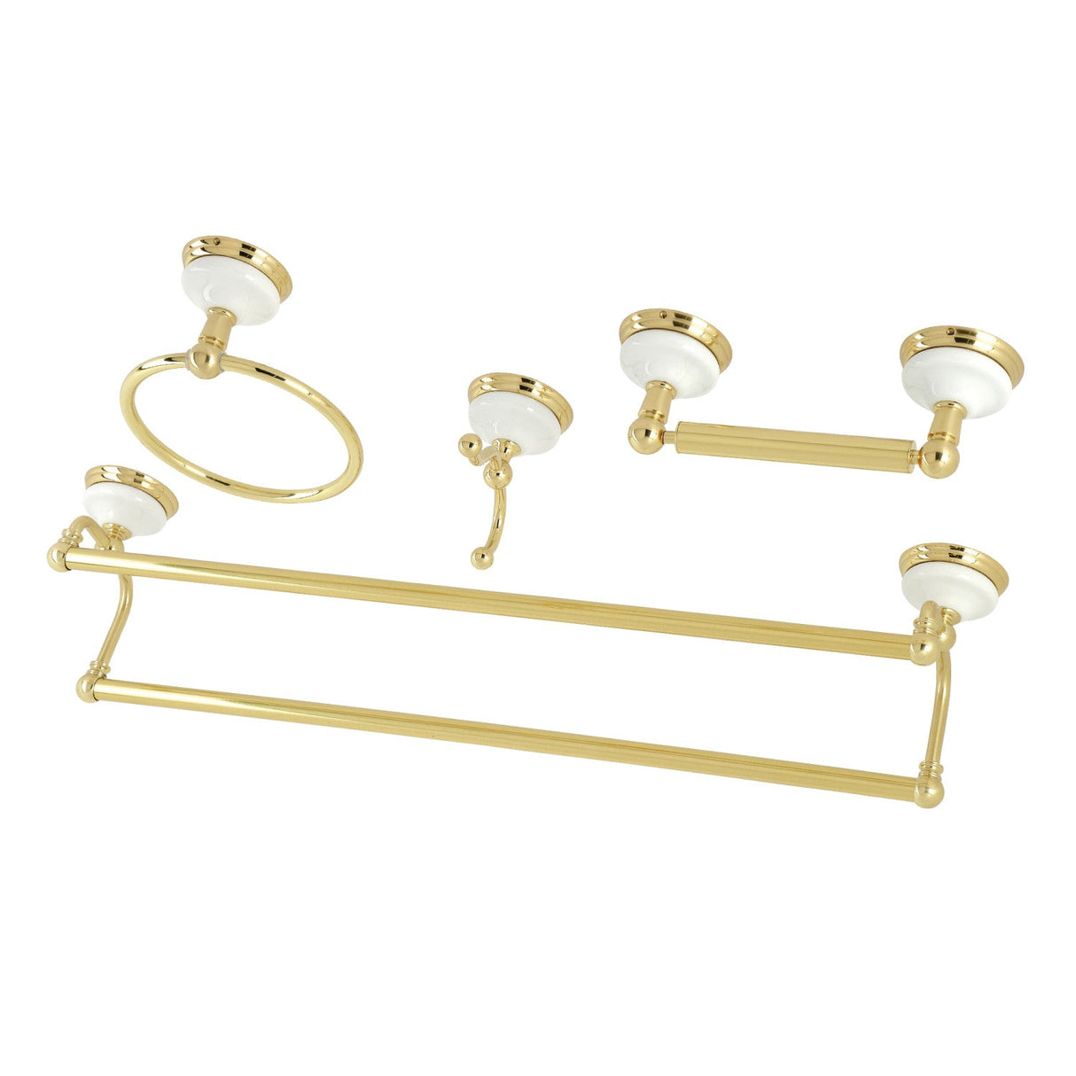 Victorian BAK1113478PB 4-Piece Bathroom Hardware Set, Polished Brass