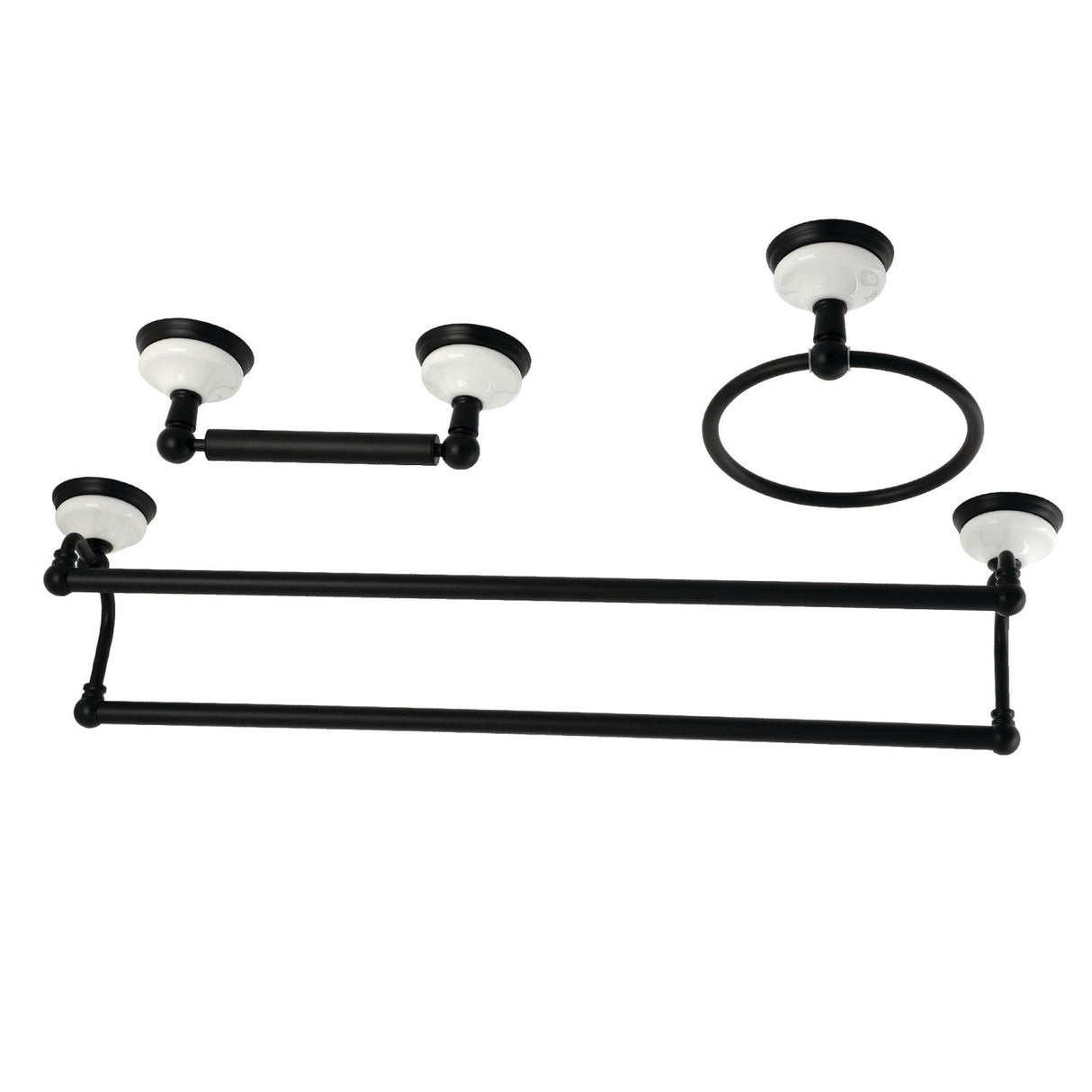 Victorian BAK111348MB 3-Piece Bathroom Hardware Set, Matte Black