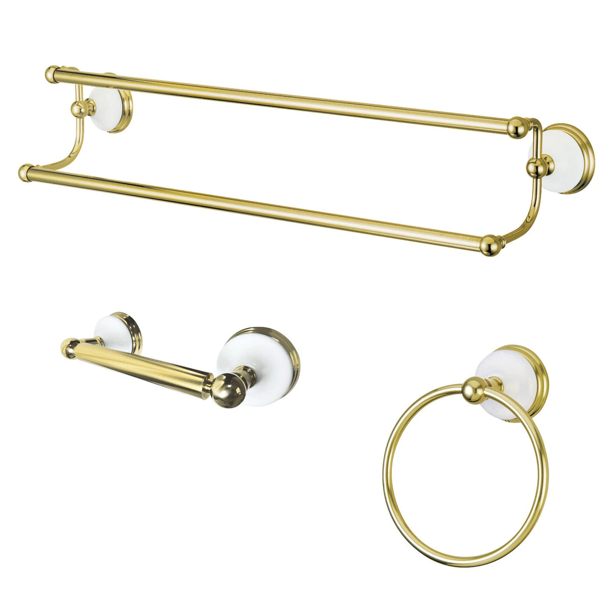 Victorian BAK111348PB 3-Piece Bathroom Hardware Set, Polished Brass