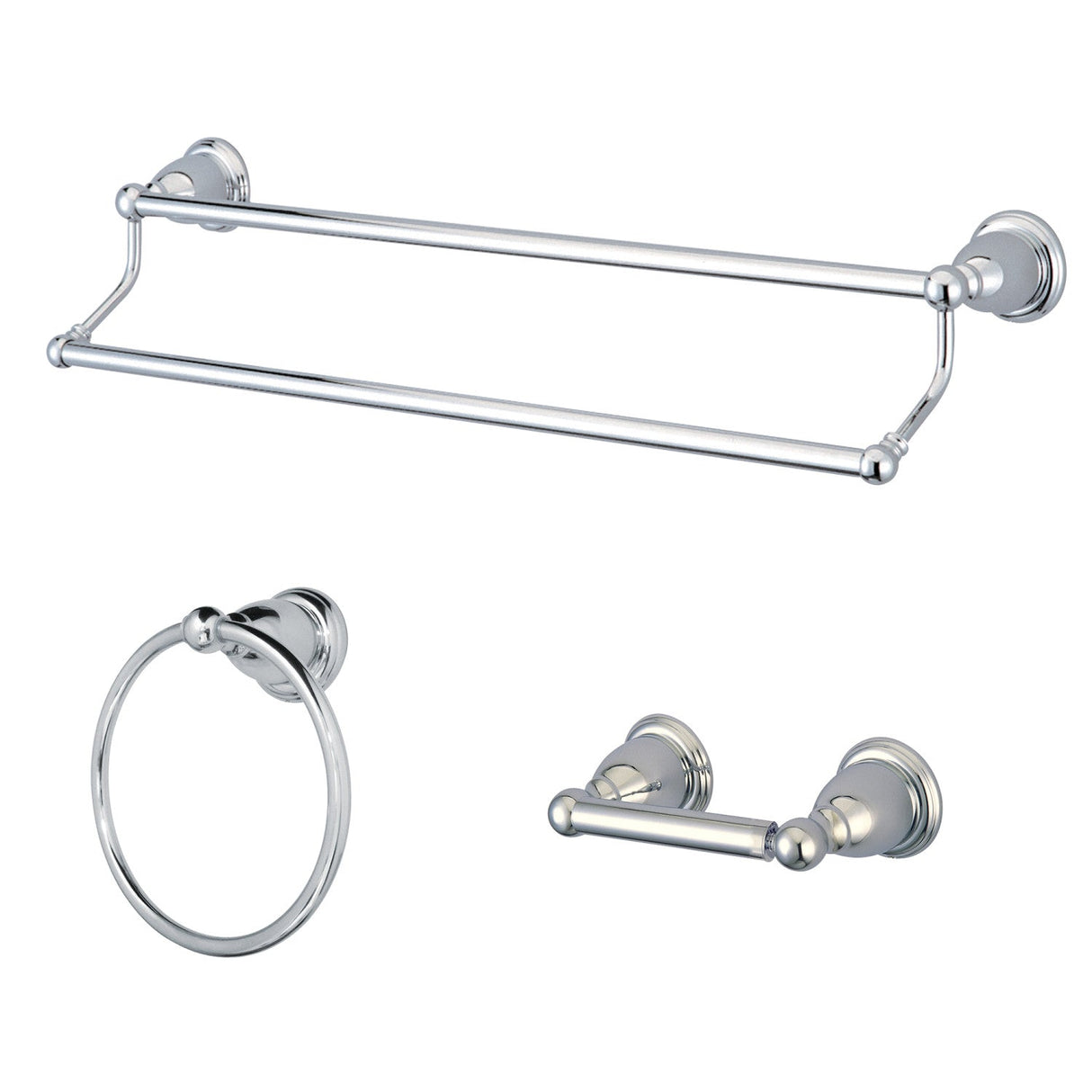 Heritage BAK175348C 3-Piece Bathroom Hardware Set, Polished Chrome