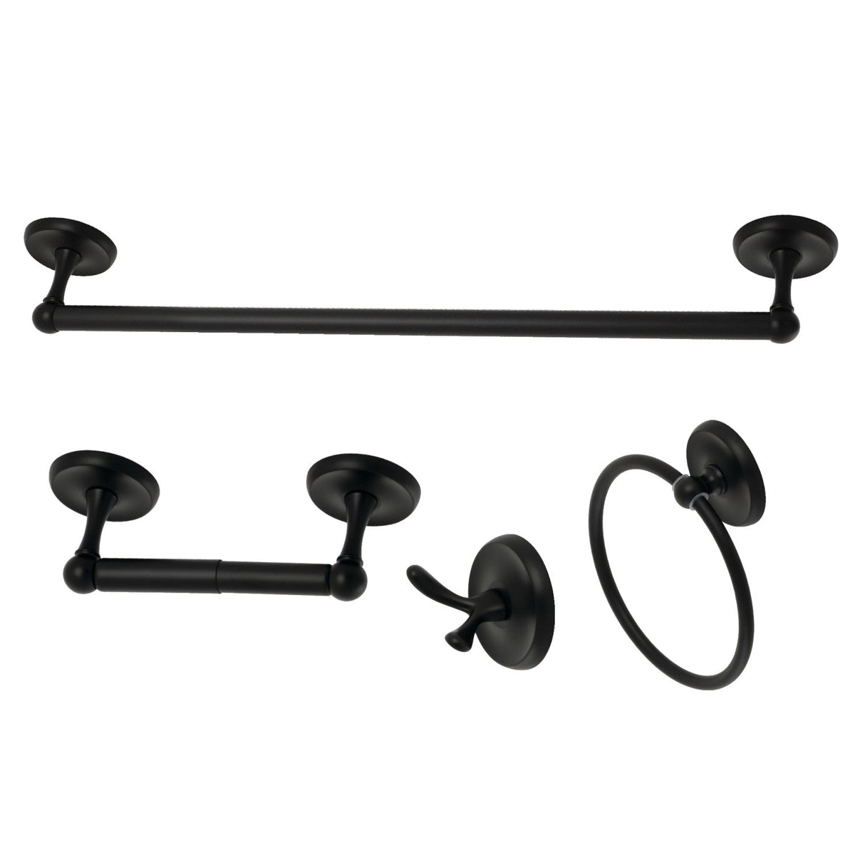 Victorian BAK312478MB 4-Piece Bathroom Hardware Set, Matte Black