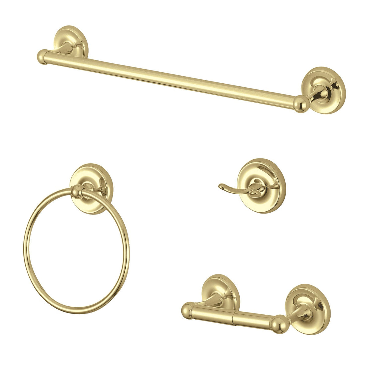 Victorian BAK312478PB 4-Piece Bathroom Hardware Set, Polished Brass