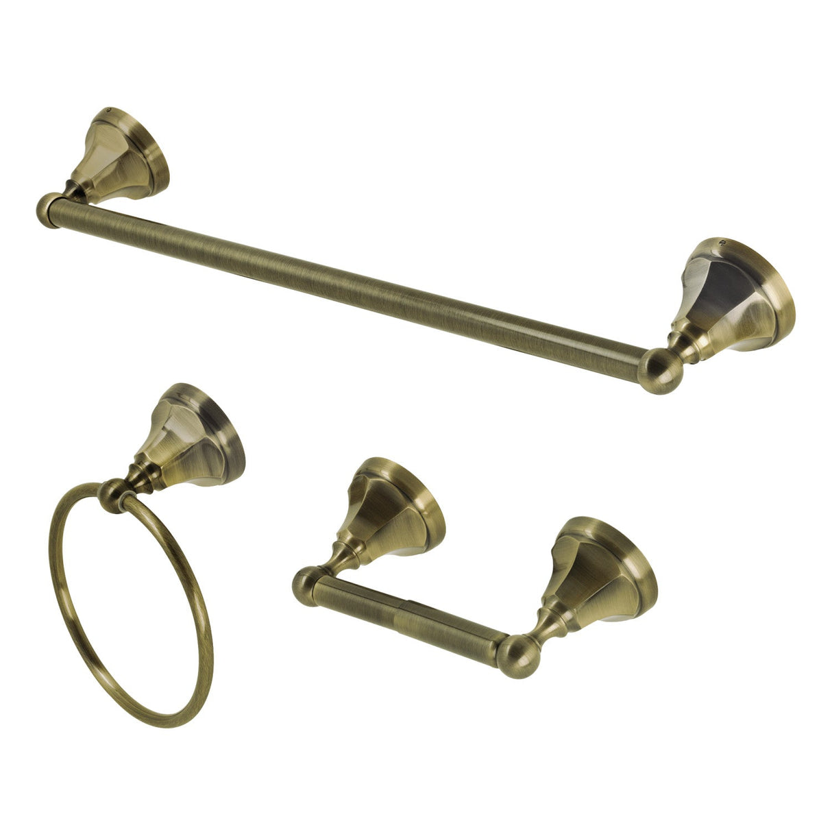 Metropolitan BAK4181248AB 3-Piece Bathroom Hardware Set, Antique Brass