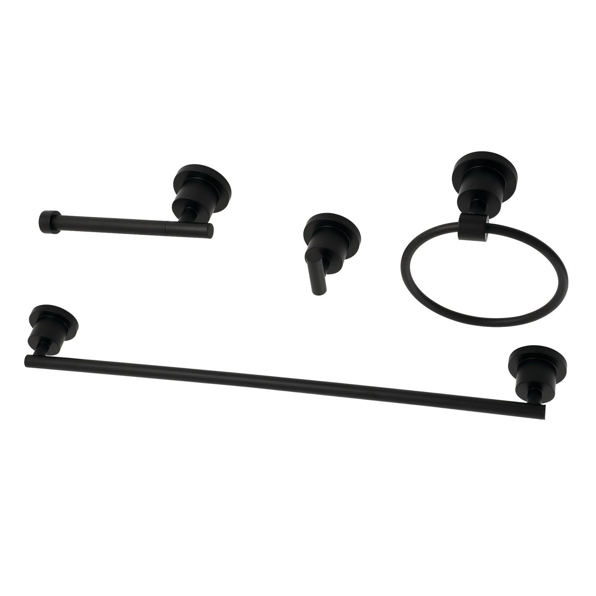 Concord BAK8211478MB 4-Piece Bathroom Hardware Set, Matte Black