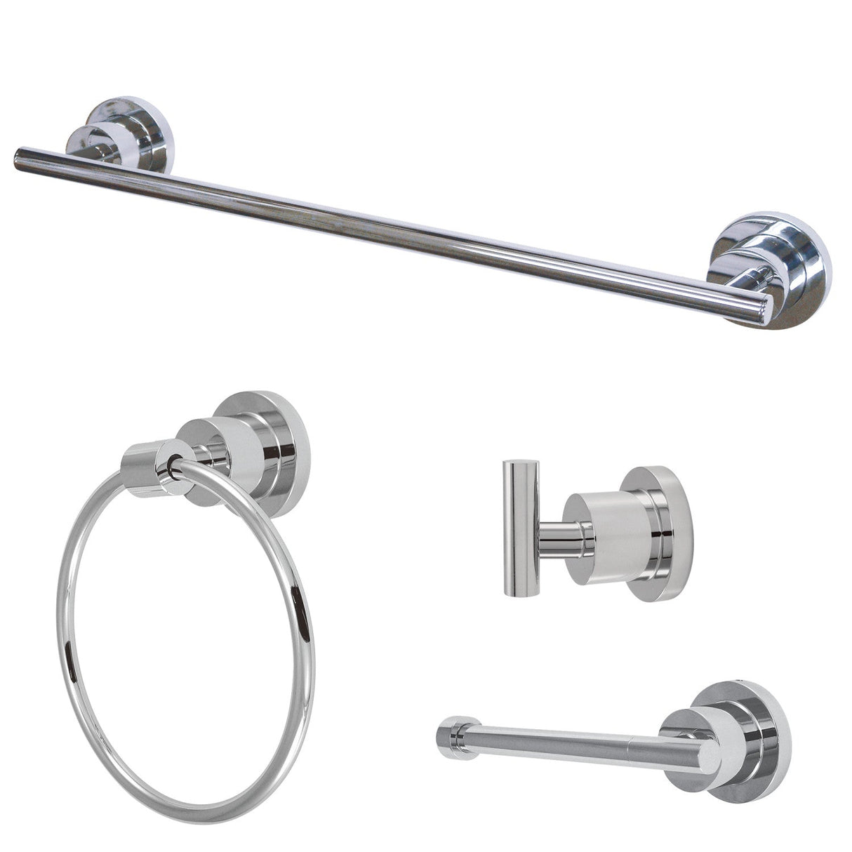 Concord BAK8212478C 4-Piece Bathroom Hardware Set, Polished Chrome
